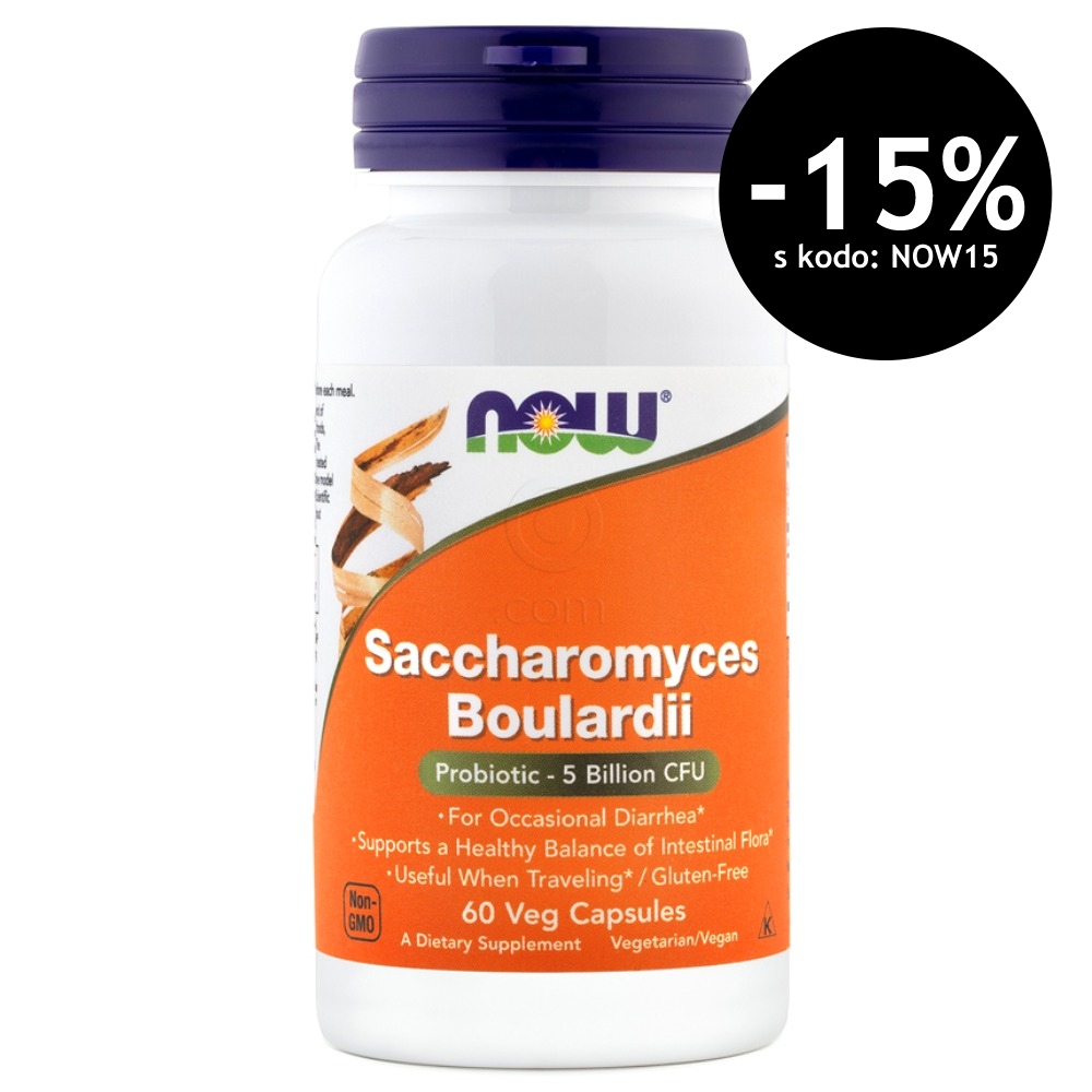 Saccharomyces boulardii NOW, kapsule (60 kapsul)